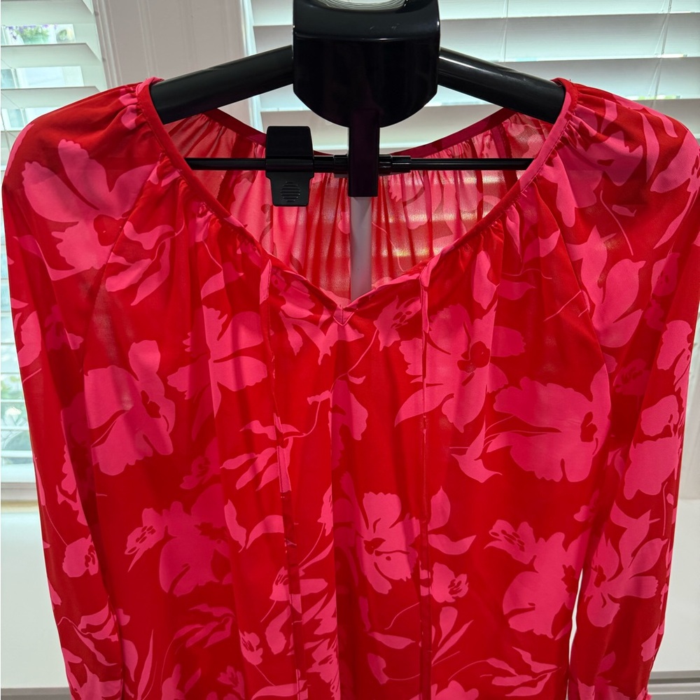 Staccato Red and Pink Floral Blouse